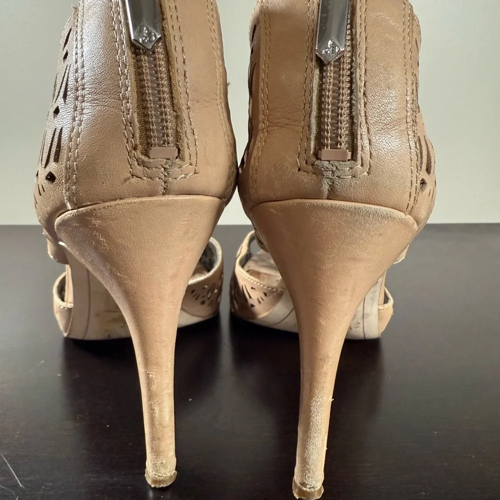 Sam Edelman Leather‎ Stiletto Heel Sandals zip back Sz:9 Mobwife